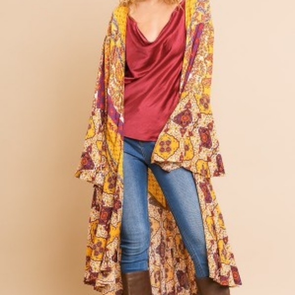 Last 2!! SIDNEY Fall Boho Kimono - Picture 3 of 5